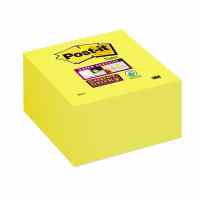 Piezīmju līmlapiņu kubs POST-IT SUPER STICKY, 76x76mm, dzeltens