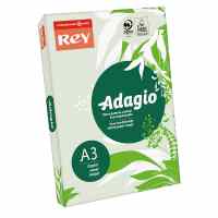 Krāsains papīrs REY ADAGIO 09, A3, 80 g/m2, 500 loksnes/iepak., bāli zaļa krāsa (Green) (Nr.09)