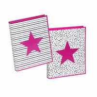 Mape PAGNA Pink Star, ar 2 gredzeniem, A4 formāts, platums 35 mm