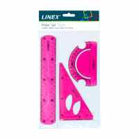 Lineālu komplekts HAMELIN LINEX Flex, rozā krāsa