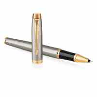 Pildspalva rolleris PARKER IM Brushed Metal GT 0,5mm melna tinte