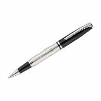 Pildspalva rolleris SCRIKSS Pera 477 Chrome 0.7 mm, hromēts korpuss, melns vāciņš, zila tinte