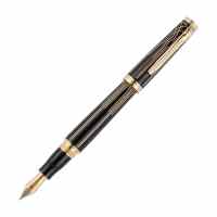 Tintes pildspalva SCRIKSS Heritage Black/ Gold, melns korpuss, zelta detaļas, koka kastītē