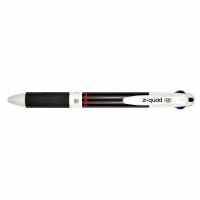 Lodīšu pildspalva ZEBRA Z-QUAD 1.0mm melns/balts korpuss, zila/melna/sarkana/zaļa tinte