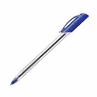 Lodīšu pildspalva CLARO TRION TRANSPARENT caurspīdīgs korpuss, 0.7mm, zila tinte, 1 gab/bilsterī