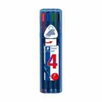 Lodīšu pildspalva STAEDTLER TRIPLUS BALL 437 F, 4 krāsu komplekts