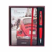 Pildspalva komplektā ar A6 līniju bloknotu SCRIKSS RED CLASSIC CAR dāvanu kastītē