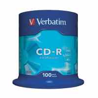 Kompaktdiski VERBATIM CD-R 700MB 52x, 100 gab./iepak., spindle