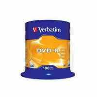 Kompaktdiski VERBATIM DVD-R 4,7GB 16x, 100 gab./iepak., spindle