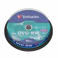 Verbatim DVD-RW 4X 4.7GB, 10 gab., Cake box (43552)
