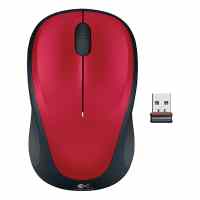 Bezvadu pele LOGITECH M235, ar miniuztvērēju, USB, sarkana
