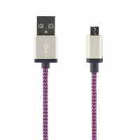 Mob. telefona kabelis STREETZ USB 2.0 „A-micro B”, 1,0 m, violets / MICRO-118