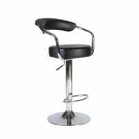 Krēsls bāra Office4You LEON ādas imitācija, melnā krāsā