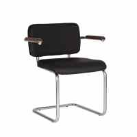 Krēsls NOWY STYL SYLWIA ARM LUX RD01, melnas ādas imitācija