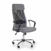 Darba krēsls HALMAR ZOOM melna/ pelēka krāsā, hromēts pamats