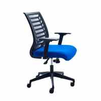 Ergonomisks biroja krēsls ROCADA 907 zils audums, melns pamats