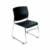 Ergonomisks apmeklētāju krēsls ROCADA 968 melns plastiks, hromets karkass
