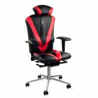 Ergonomisks biroja krēsls KULIK VICTORY melns/sarkans, ādas imitācija