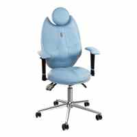 Ergonomisks bērnu krēsls KULIK TRIO gaiši zilā ādas imitācijā
