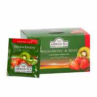 Zaļā tēja AHMAD Alu GREEN Strawberry & Kiwi, 20 maisiņi paciņā